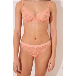 Braga clásica encaje naranja peach
