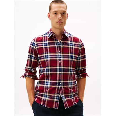 Regular Fit Plaid Stretch Oxford Shirt