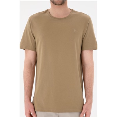 Erkek Regular Fit Bisiklet Yaka Gri Basic Tişört