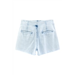 Short de tiro alto Azul claro