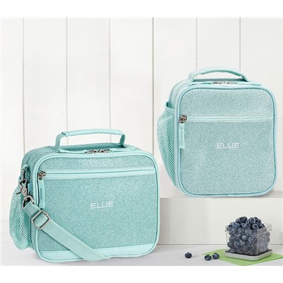 Mackenzie Aqua Glitter Lunch Boxes
