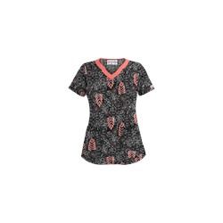 UA Tribal Palm Black Print Scrub Top