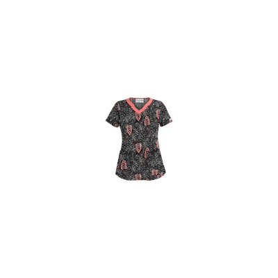 UA Tribal Palm Black Print Scrub Top