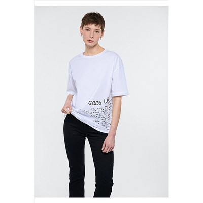 Mavi Good Life Baskılı Beyaz Tişört Regular Fit / Normal Kesim 1611583-620