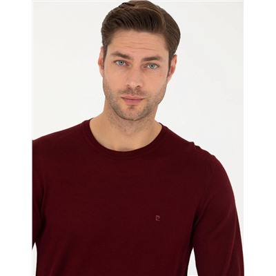 Kırmızı Slim Fit Basic Kazak