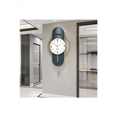 MetaQuartz Aksesuar E X C L U S I V E Milano Time (LACİVERT LAKE-GOLD ÇEMBER) - Led Yok - Camlı Metal Duvar Saati endlessantrasit