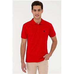 Erkek Kırmızı Basic Polo Yaka Tişört