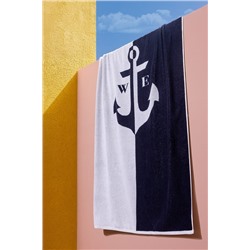 Anchor %100 Pamuk Plaj Havlusu - Lacivert - 75x160 cm