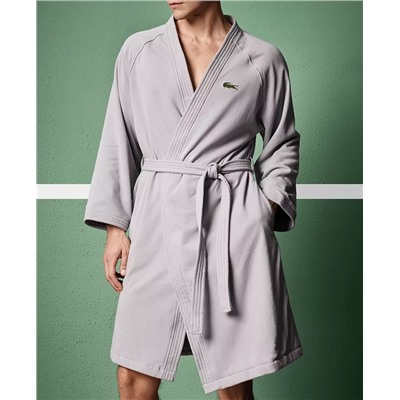 LACOSTE HOME Logo Patch 100% Cotton Pique Bath Robe