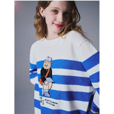 Ещё одна новинка от Teenie Weeni*e 🐻 коллекция 2024✔️ свитер в полоску с брендовой нашивкой в виде мишки , реплика высокого качества ✔️ цена на оф сайте выше 11 000🙈