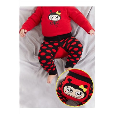 Denokids Uğur Böceği Kız Bebek Tayt-pantolon Kırmızı Puantiyeli CFF-22S1-165