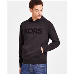 Michael Kors Men's Modern-Fit Stretch Textured Logo Hoodie