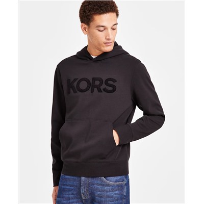 Michael Kors Men's Modern-Fit Stretch Textured Logo Hoodie