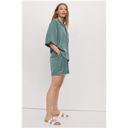 Shorts aus Lyocellmix Türkis