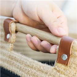 Корзина для хранения с деревянной ручкой