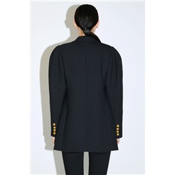 Chaqueta larga de lana Negro