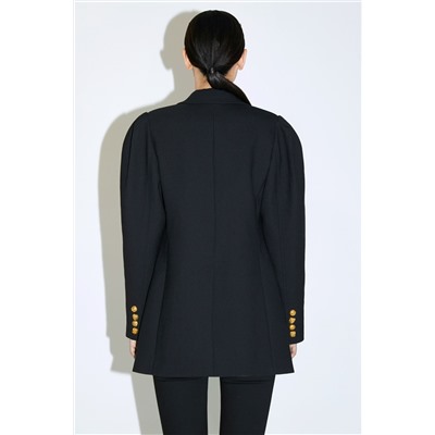 Chaqueta larga de lana Negro