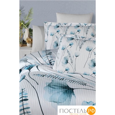Постельное белье Карвен Stripe Satin с цветным принтом евро N250 -SB009(6пр.)