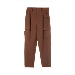 Pantalón cargo de tiro alto Marrón