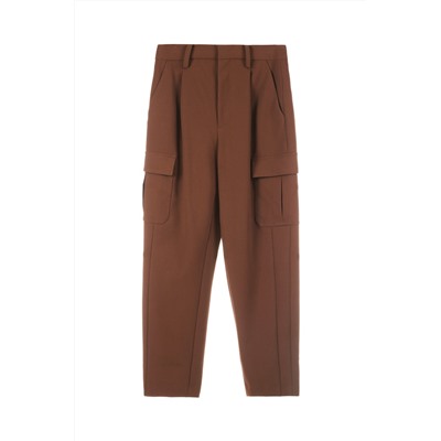 Pantalón cargo de tiro alto Marrón