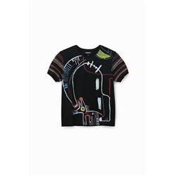 Camiseta manga tricot