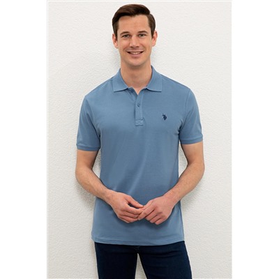 Erkek İndigo Basic Polo Yaka Tişört