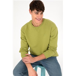 Erkek Fıstık Yeşili Basic Sweatshirt