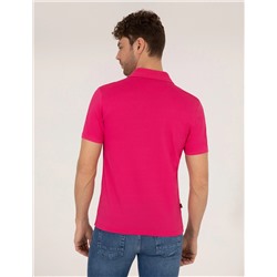 Pembe Slim Fit Polo Yaka Merserize Tişört