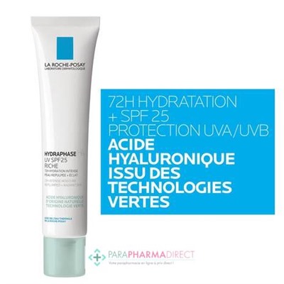 La Roche Posay Hydraphase HA UV SPF25 Riche - 72H Hydratation Intense 40ml