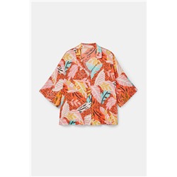 Camisa corta pijama estampada
