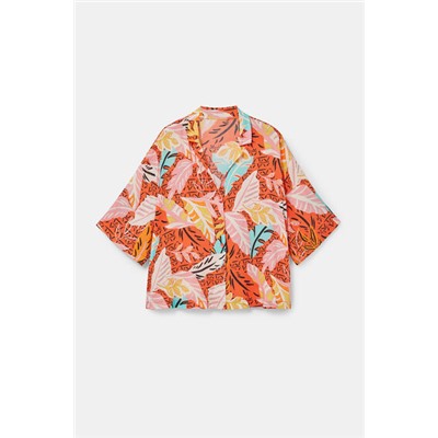 Camisa corta pijama estampada