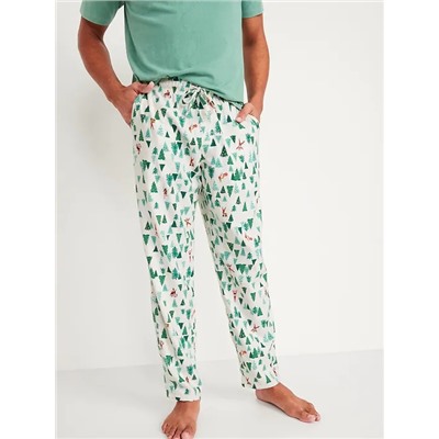 Printed Flannel Pajama Pants for Men