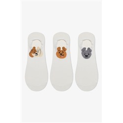 Penti, 3 Çift Pamuklu Köpek Desenli Sneaker Çorap