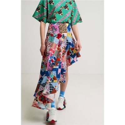 Falda asimétrica patchwork Johnson Hartig