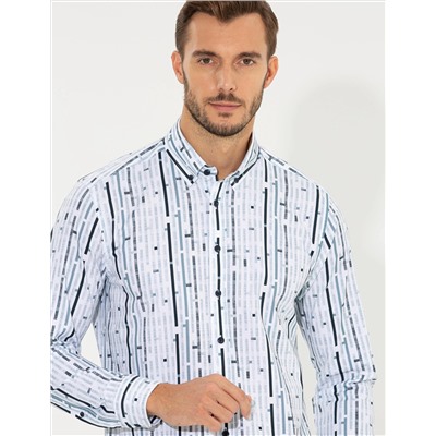 Lacivert Regular Fit Uzun Kollu Gömlek