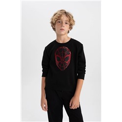 Defacto Erkek Çocuk Marvel Spiderman Regular Fit Bisiklet Yaka Sweatshirt Y6344A623WN