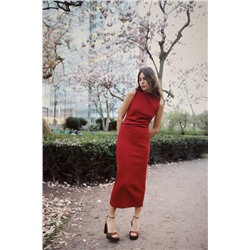 DRAPED RIBBED DRESS