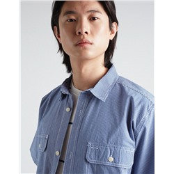 Vichy Short Sleeve Shirt, Men, Blue