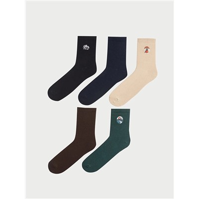 LC Waikiki Nakışlı Erkek Soket Çorap 5'li, LCW ACCESSORIES                                            
                                            Nakışlı Erkek Soket Çorap 5'li