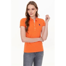 Kadın Turuncu Basic Polo Yaka Tişört