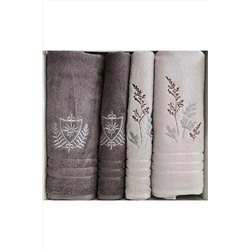 Özdilek Soft Leaf Best Set (hamam Takımı) Bej-kahve EVTHTKÖZDL00135