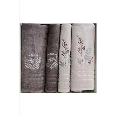 Özdilek Soft Leaf Best Set (hamam Takımı) Bej-kahve EVTHTKÖZDL00135