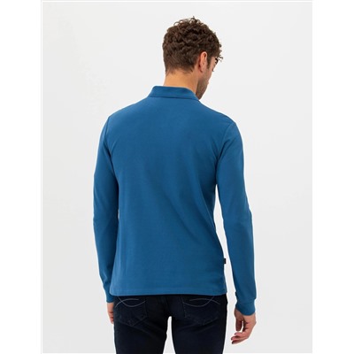 Açık Lacivert Slim Fit Basic Sweatshirt