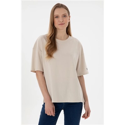 U.S. Polo Assn., Kadın Taş Oversize Bisiklet Yaka Tişört 50305810-vr049