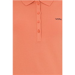 Kadın Kiremit Basic Polo Yaka Tişört