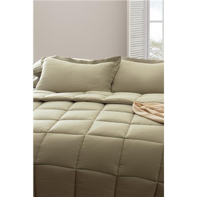 Mona Tek Kişilik Comforter Set - Haki