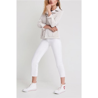 Chaqueta recta bolsillos
