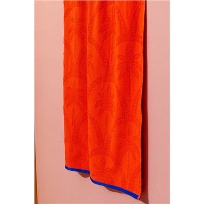 Palmie %100 Pamuk Plaj Havlusu - Turuncu - 70x150 cm