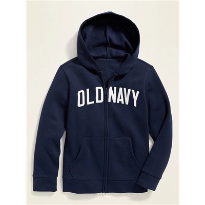 Logo-Graphic Zip Hoodie for Boys