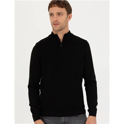 Siyah Slim Fit Kazak